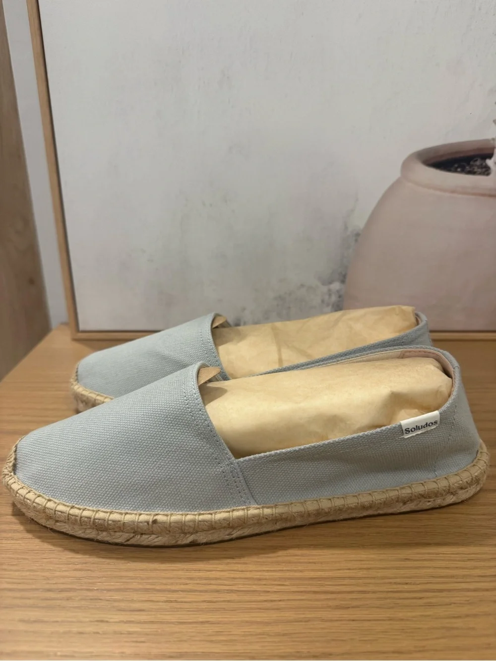 Soludos Dali Original Espadrille Piedra Gray Canvas Flats Slip-on Comfort 8 NIB